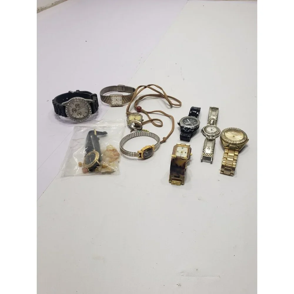 Mixed Lot Of 9 Wrist Watches 2 Tone Gossip Geneva Quartz Not Tested Used